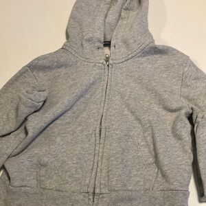 Gray cropped zip up hoodie brandy